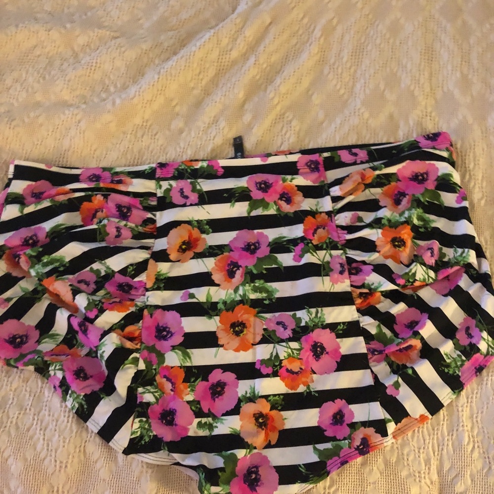 Torrid size 5 high waisted swim bottoms.